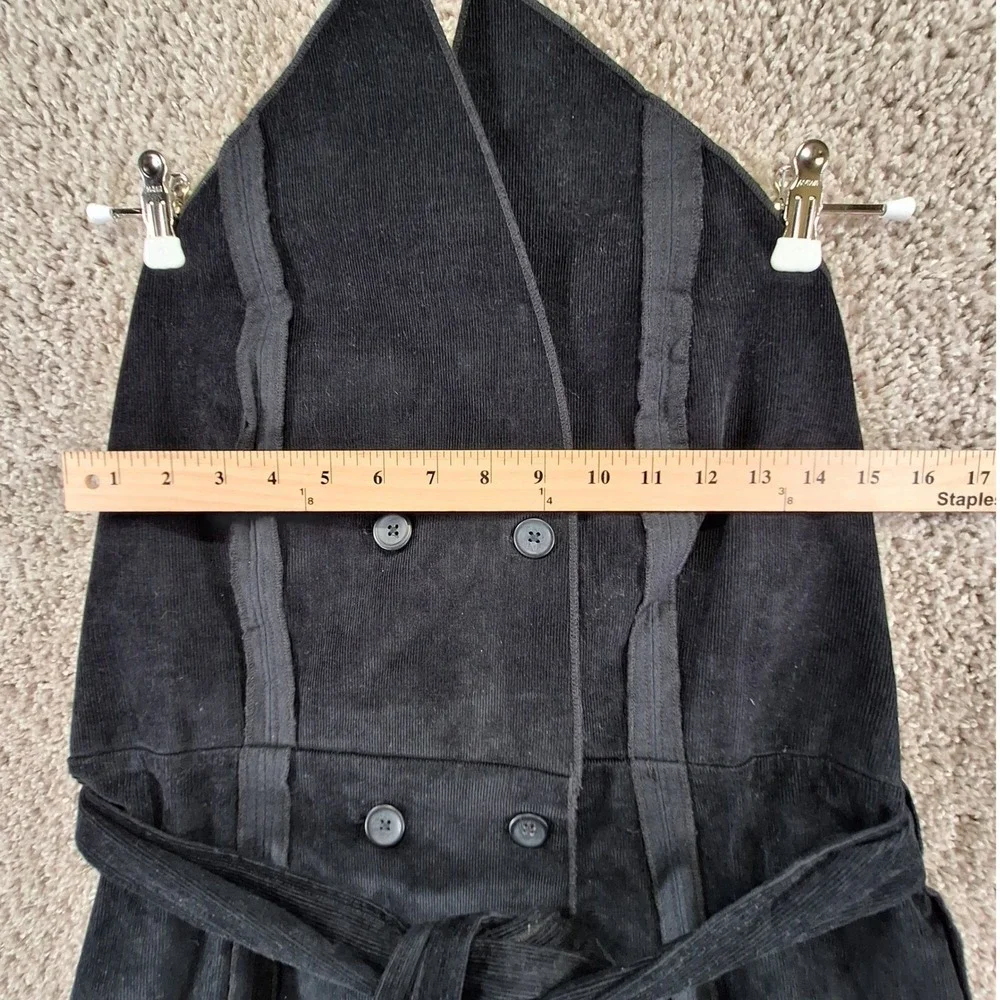Making the Cut Dress Womens Medium Black Double Breasted Modern Boho